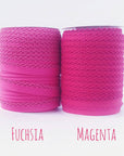 Pink Double Fold Bias Tape, Crochet Edge, Picot Edge, Quilt Binding, FUCHSIA & MAGENTA Crochet Bias Tape, By the Yard, Pink Lace Bias Tape