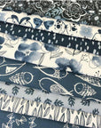 Autumn Blue Rain Dot Fabric