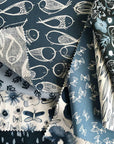 Winter Blue Plant Fabric