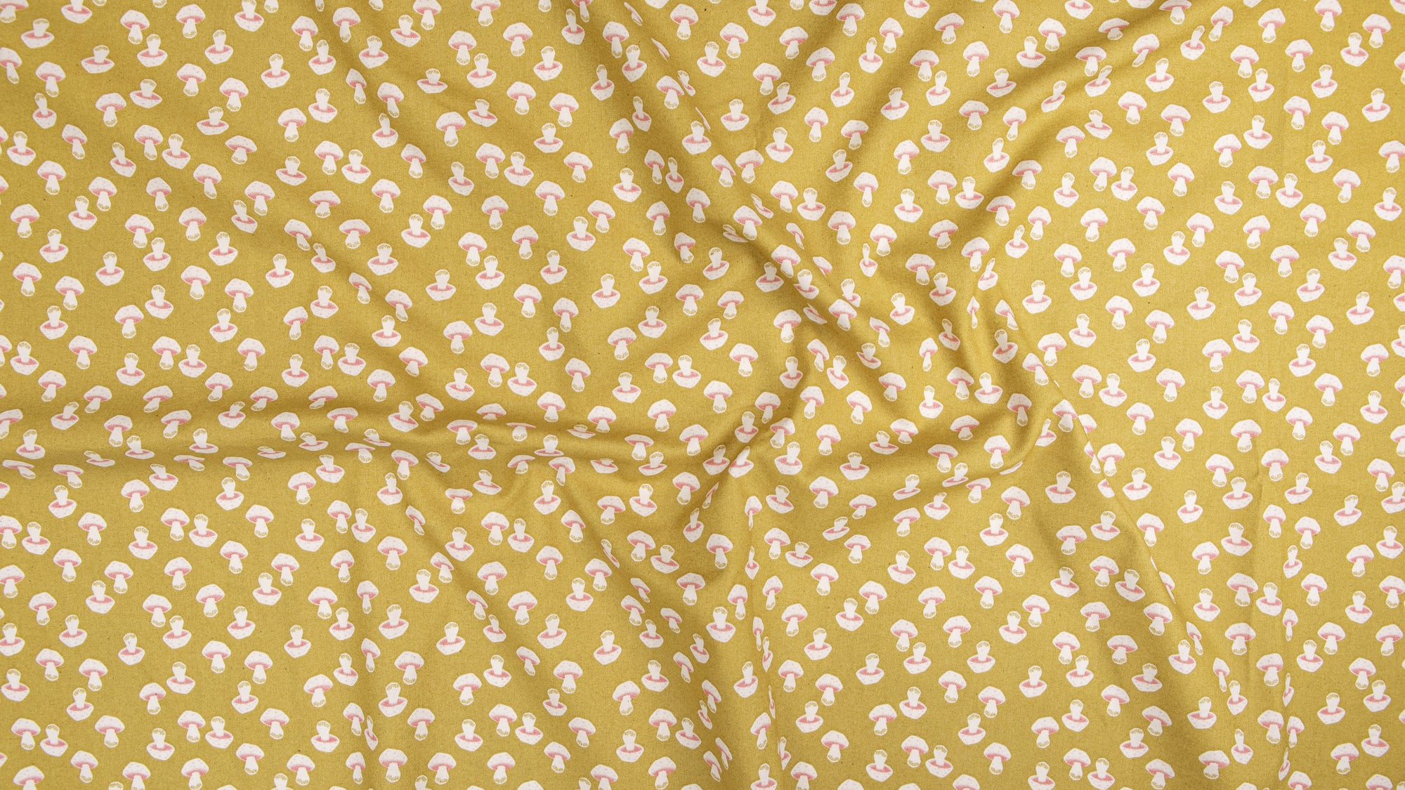 In the Woods - Mushroom in Citrine | Unbleached Cotton