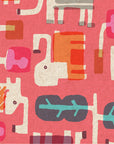 Safari - Elephant Walk in Peach | Canvas