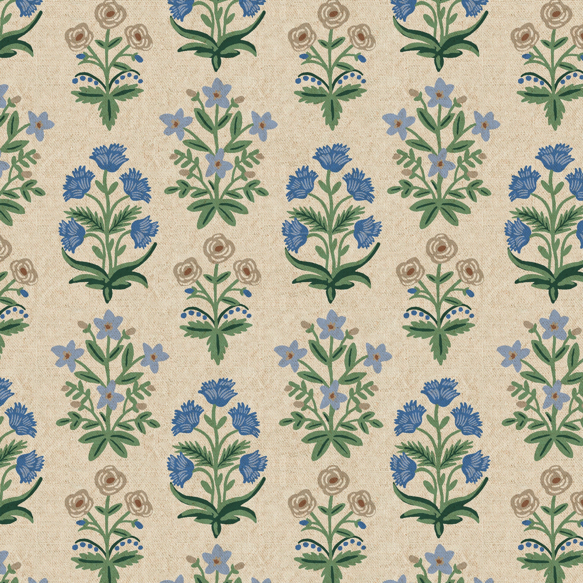 Camont - Menagerie Mugal in Blue | Unbleached Canvas