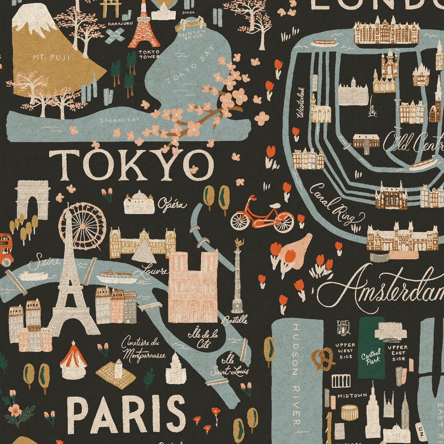Bon Voyage - City Guide in Black | Unbleached Canvas