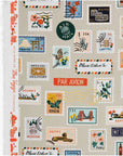 Bon Voyage - Postage Stamps in Natural with Metallic | Unbleached Canvas