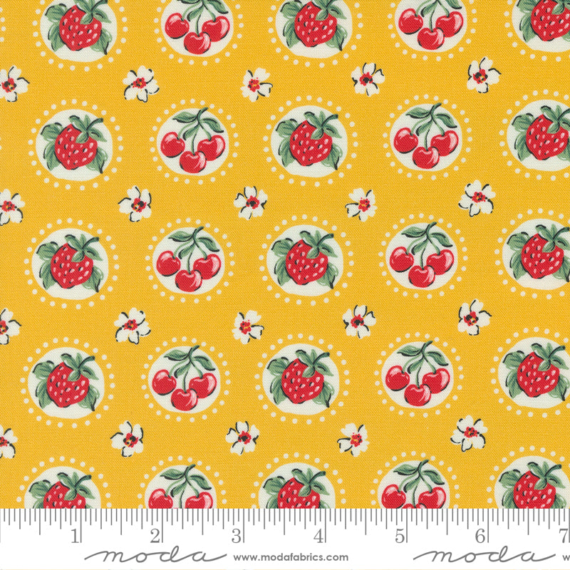 Julia - Strawberry in Lemon Zest | Quilting Cotton