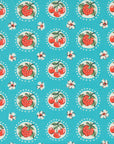 Julia - Strawberry in Turquoise | Quilting Cotton