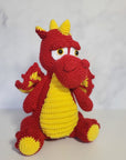 Dragon with Horn Plush Toy - 11 Inches - Red