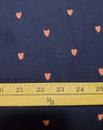 Tiny Heart Embroidery in Navy | Double Gauze