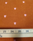 Tiny Heart Embroidery in Rust | Double Gauze