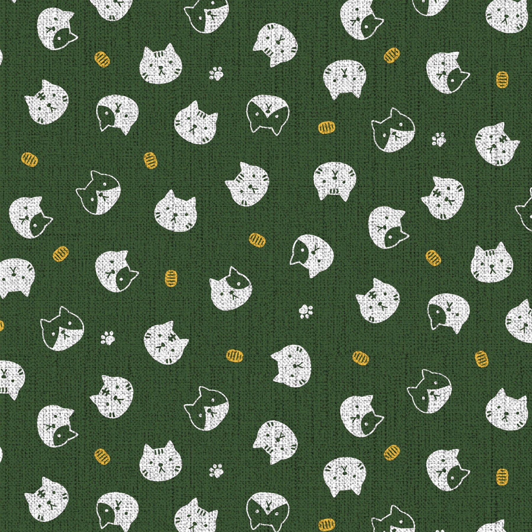 Fuku Fuku - Cats in Green | Dobby Cotton