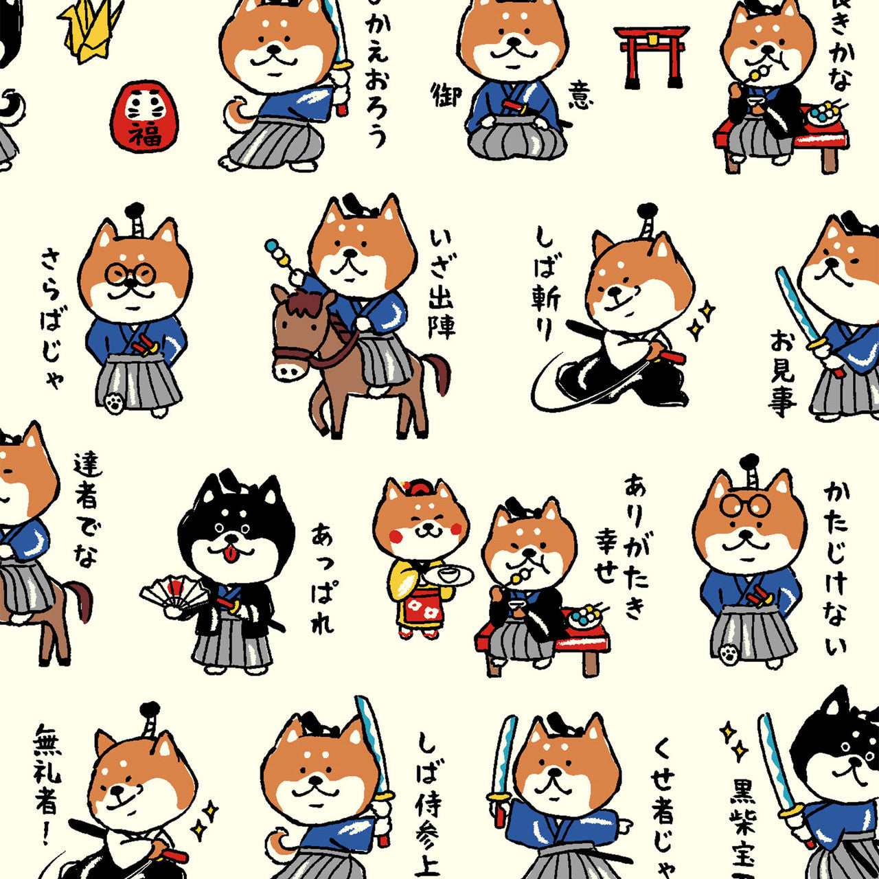 Sengoku Animals - Shiba General in White | Dobby Cotton