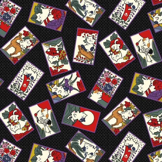Fuku Fuku - Cat Portrait in Black | Dobby Cotton