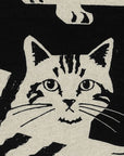 Echino 2025 Nekonoe - Large Print Cats Black | Linen Cotton Canvas
