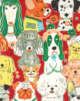 Powerful Animal - Dogs in Red (Large Print) | Oxford Cotton