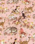 Powerful Animal - Floral Cats in Pink | Oxford Cotton