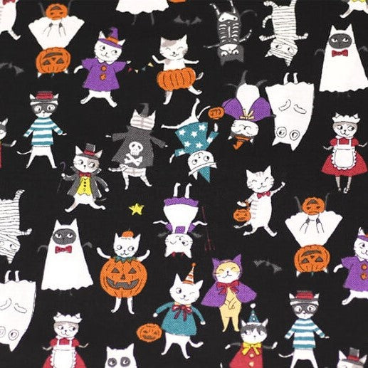 Funny Cats - Halloween in Black | Sheeting Cotton