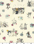 Funny Cat - Love Cats in Natural | Sheeting Cotton
