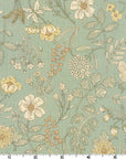 Smokey - Botanical Floral in Green | Oxford Cotton
