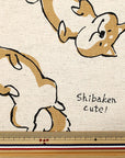 Doodle Animal - Shiba Inu in Natural | Cotton Linen Canvas