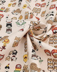 Chibi Petit - Sushi Dango Cats & Dog in Natural | Oxford Cotton