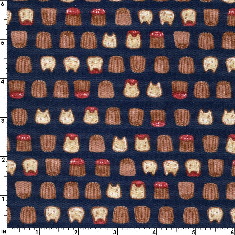 Animal Bread Cat Canelé in Navy | Oxford Cotton