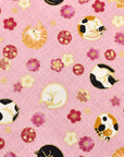 Hyakka Ryoran - Ito Okashi Cats in Pink | Sheeting Cotton