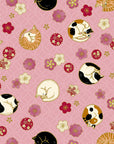 Hyakka Ryoran - Ito Okashi Cats in Pink | Sheeting Cotton