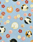 Hyakka Ryoran - Ito Okashi Cats in Blue | Sheeting Cotton