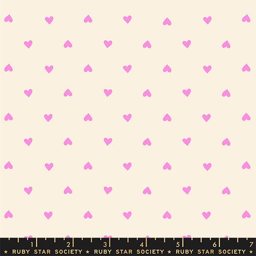 Trinketry - Hearts in Neon Pink | Quilting Cotton