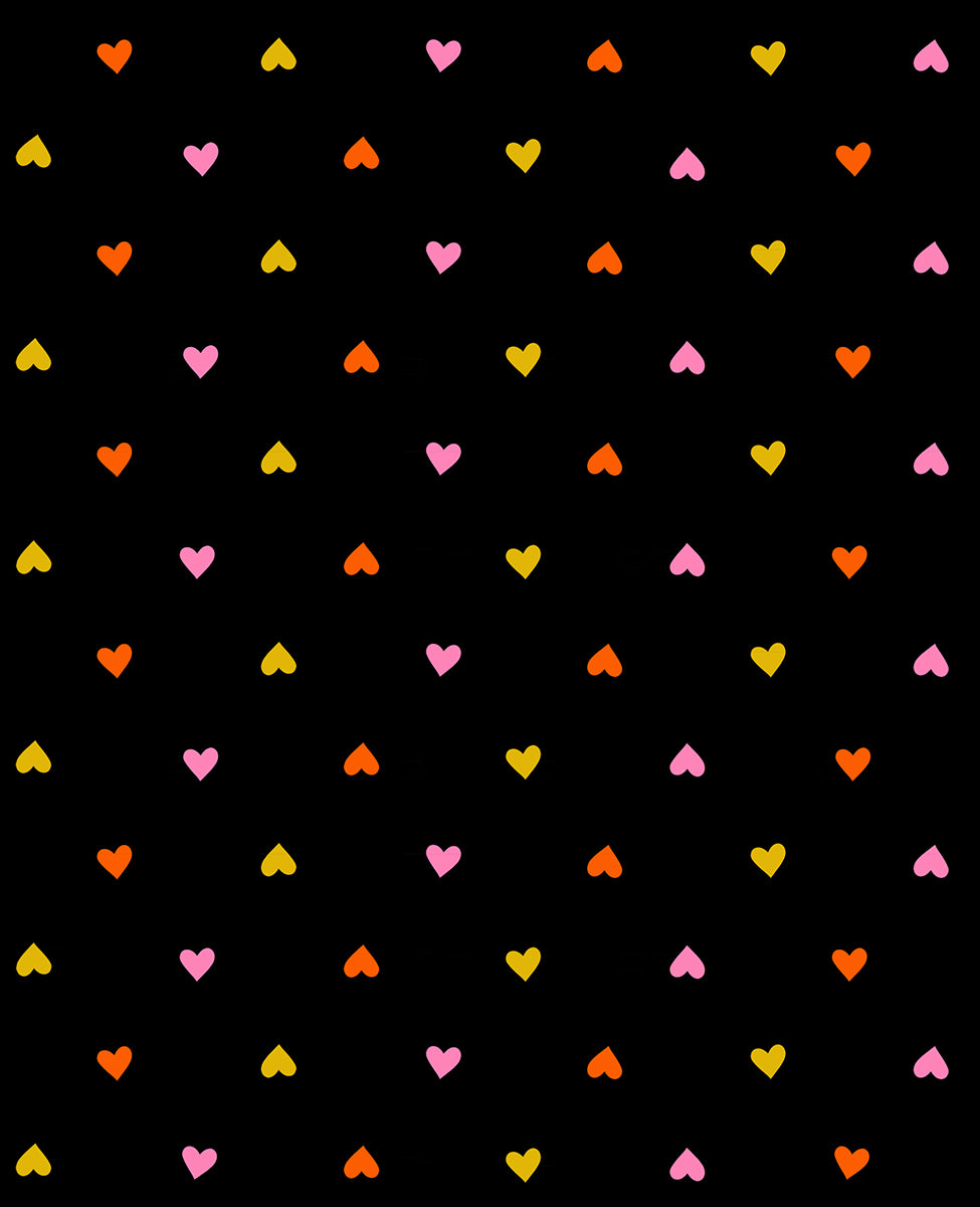 Trinketry - Hearts in Black | Quilting Cotton