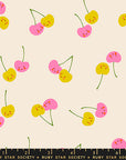 Trinketry - Cherry Friends in Natural | Quilting Cotton