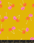 Trinketry - Cherry Friends in Goldenrod | Quilting Cotton