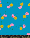 Trinketry - Cherry Friends in Bright Blue| Quilting Cotton