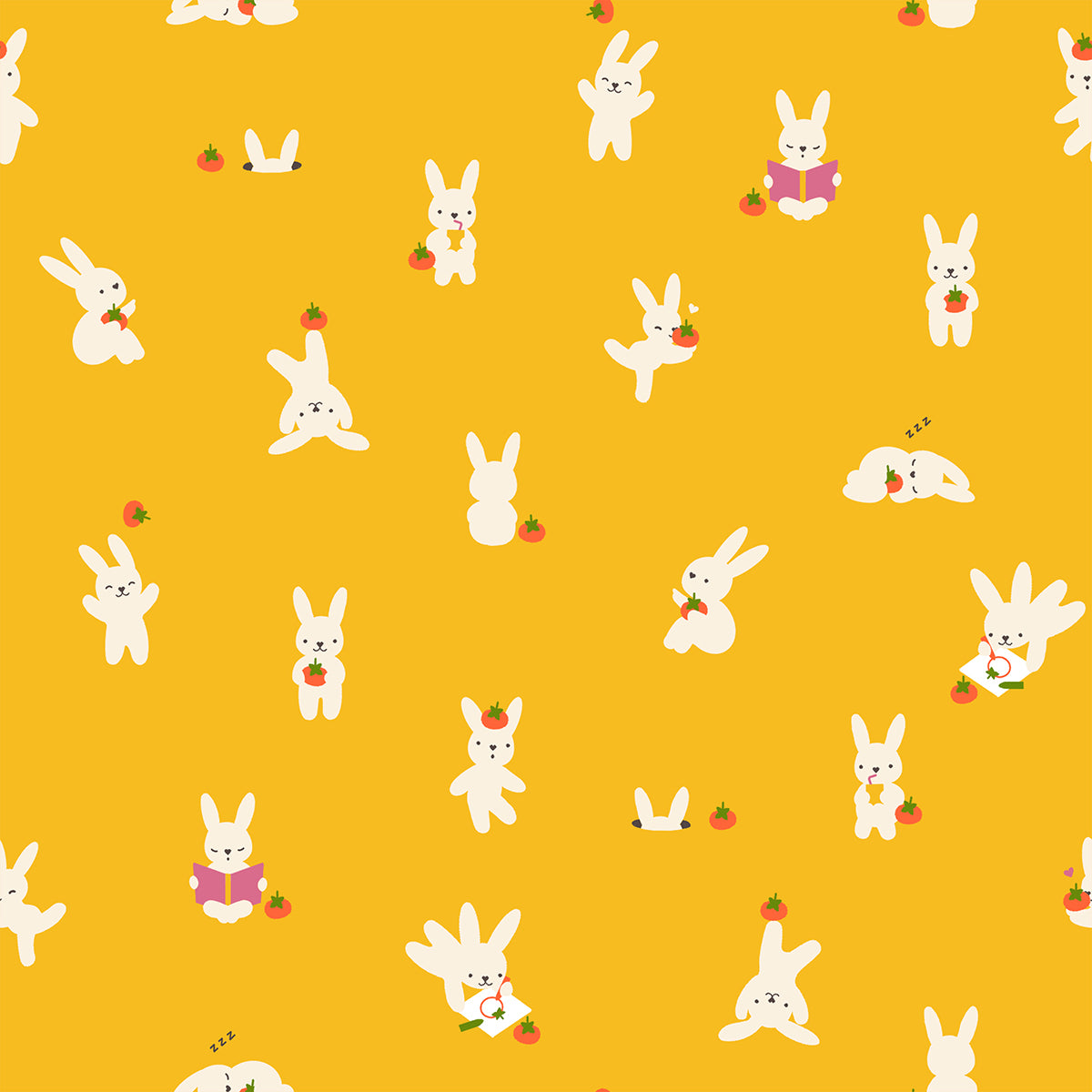 Persimmon - Bun E. and Simmy in Dandelion | Quilting Cotton