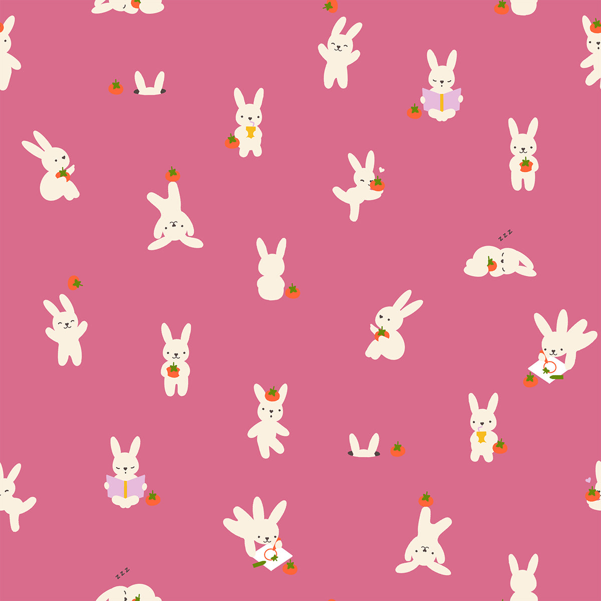 Persimmon - Bun E. and Simmy in Hibicus | Quilting Cotton