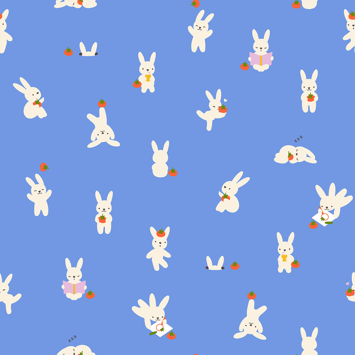 Persimmon - Bun E. and Simmy in Lindley Blue | Quilting Cotton
