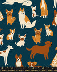 Dog Park - Dog Medley in Teal Navy | Quilting Cotton