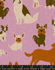 Dog Park - Dog Medley in Macaron | Cotton Linen Canvas