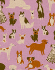 Dog Park - Dog Medley in Macaron | Cotton Linen Canvas