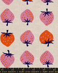 Strawberry - Strawberry in Natural | Cotton Linen Canvas
