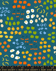 Egg and Friends - Froot in Teal | Quilting Cotton