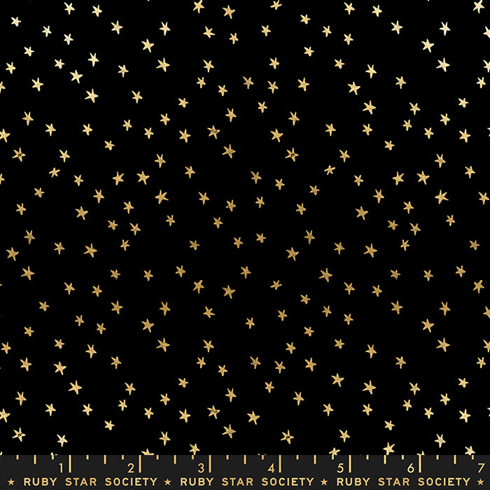 Starry 2023 - Starry Mini in Black Gold | Quilting Cotton