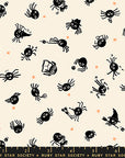 Freaky Familiars - Spider Sense in Natural | Quilting Cotton