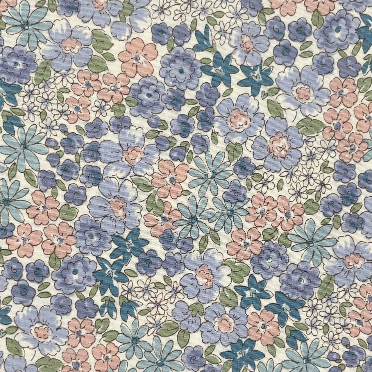 Petite Garden - Petite Floral in Vintage Blue | Sheeting Cotton
