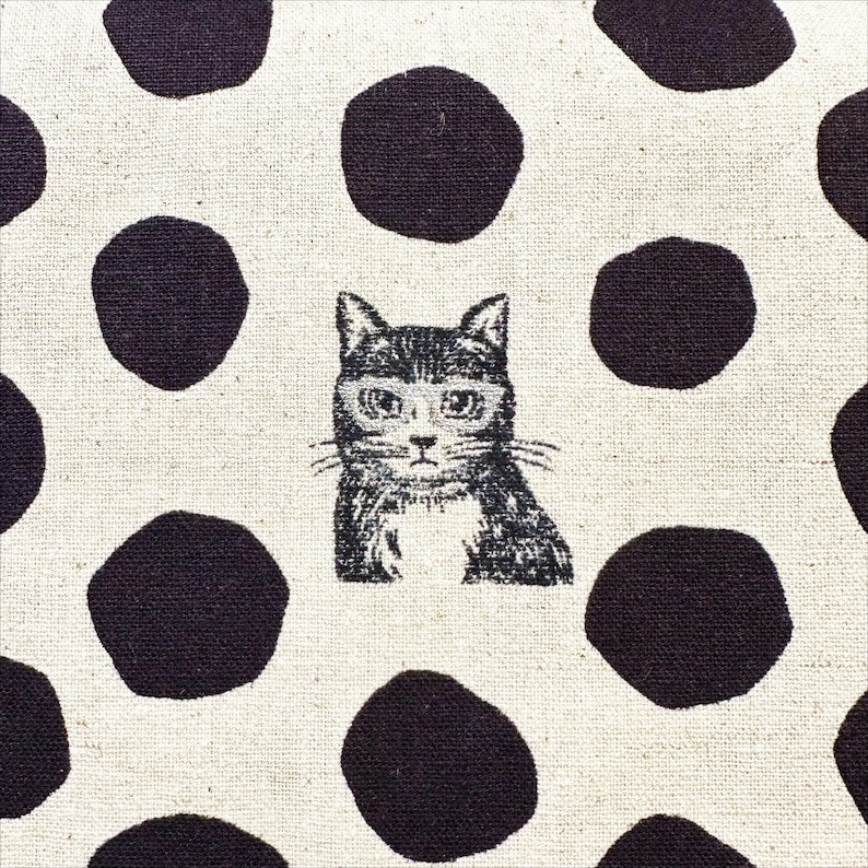 Echino 2025 Nekonoe - Cats in Natural | Linen Cotton Canvas