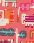 Safari - Elephant Walk in Peach | Canvas