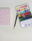 Handmade Mini Watercolor Sketchbook | Sprinkle in Neon Pink