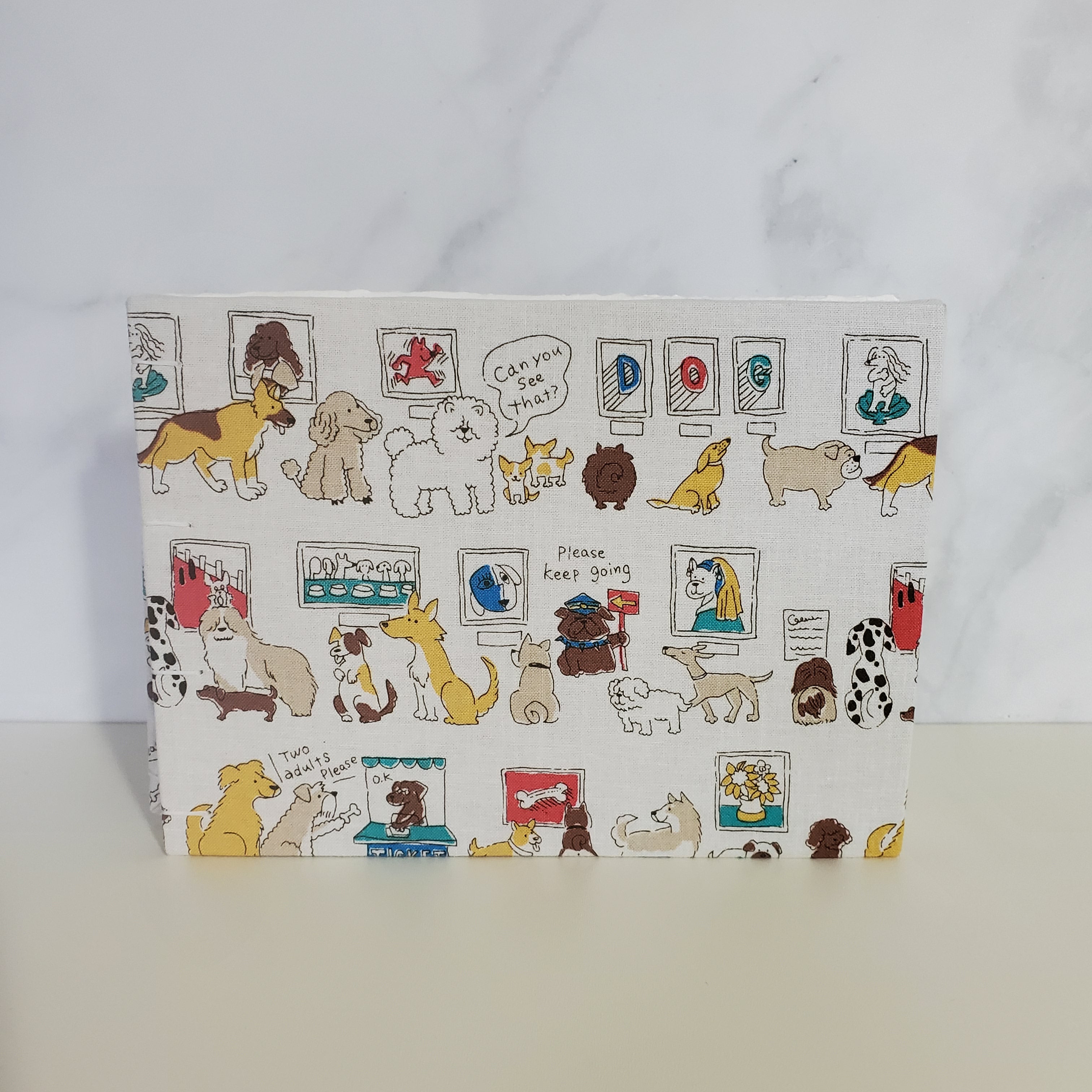 Standard Watercolor Sketchbook | 100% Cotton Paper | Dogs at Gallery in White