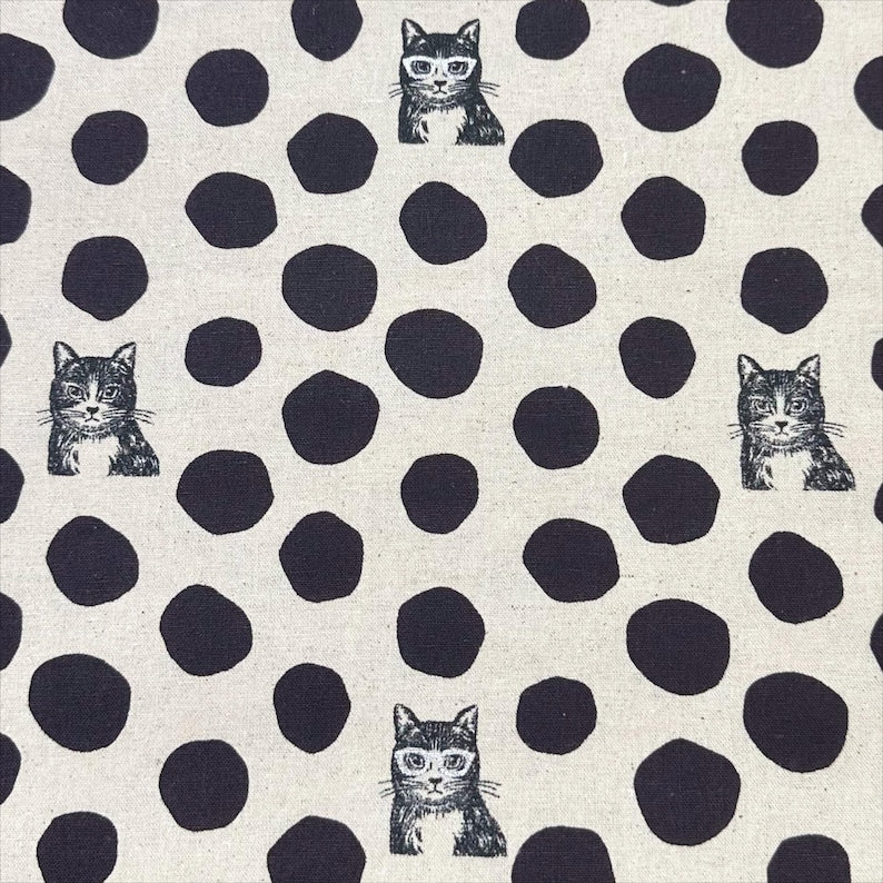 Echino 2025 Nekonoe - Cats in Natural | Linen Cotton Canvas