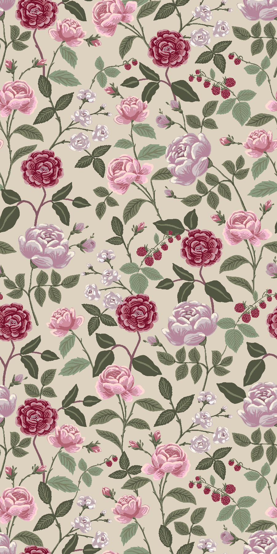 English Rose - Roses in Plum | Quilting Cotton